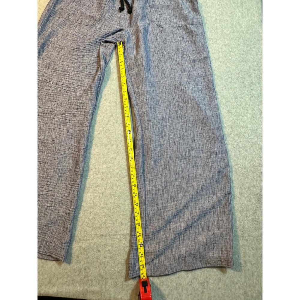 LoeLoe NY Womens 2 Piece Set Blue Heathered Button Down Shirt and Pants  NEW - Picture 8 of 13